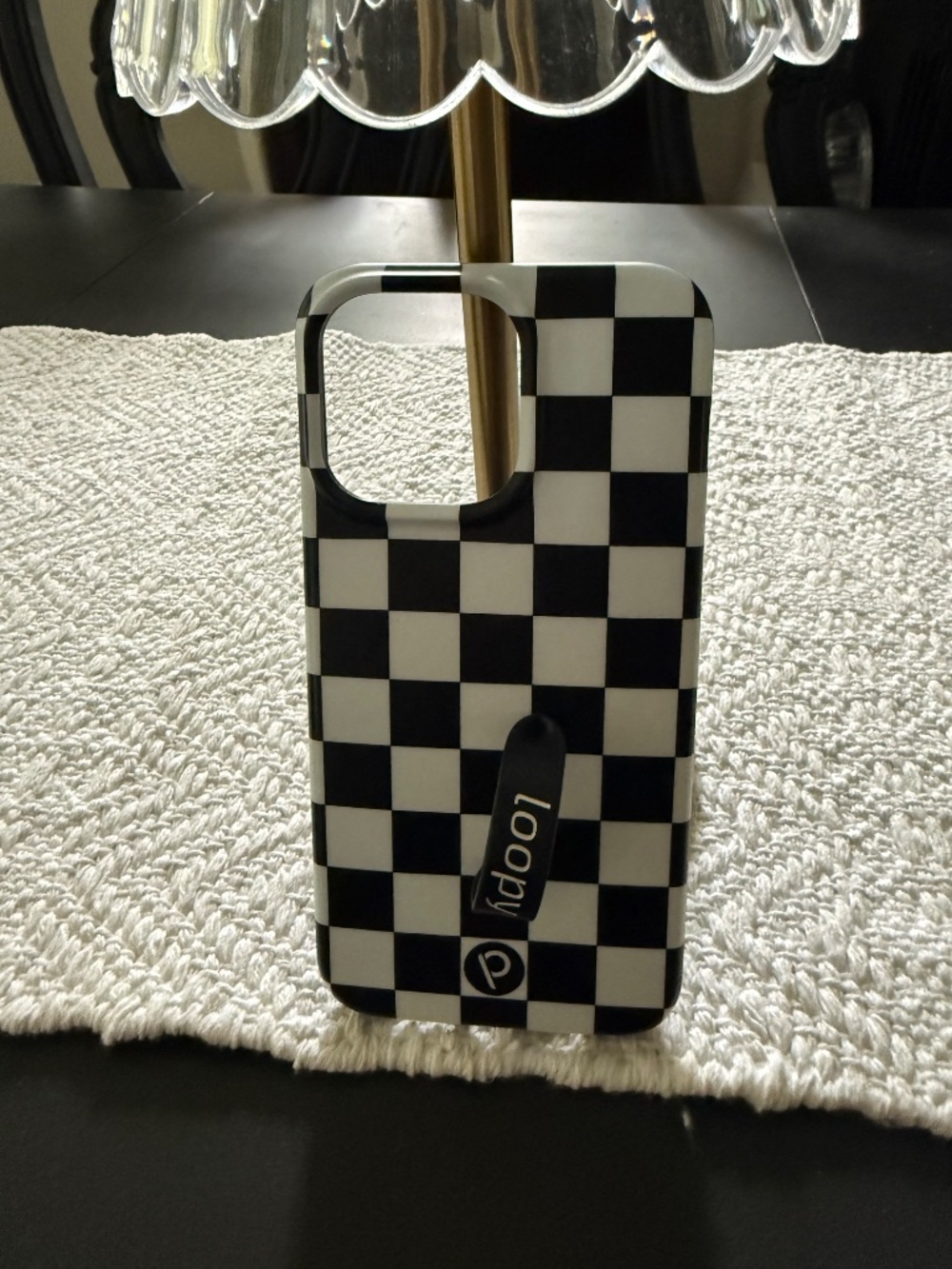 Loopy 15 Pro Max Black and White Checkered Case - Picture 3 of 5